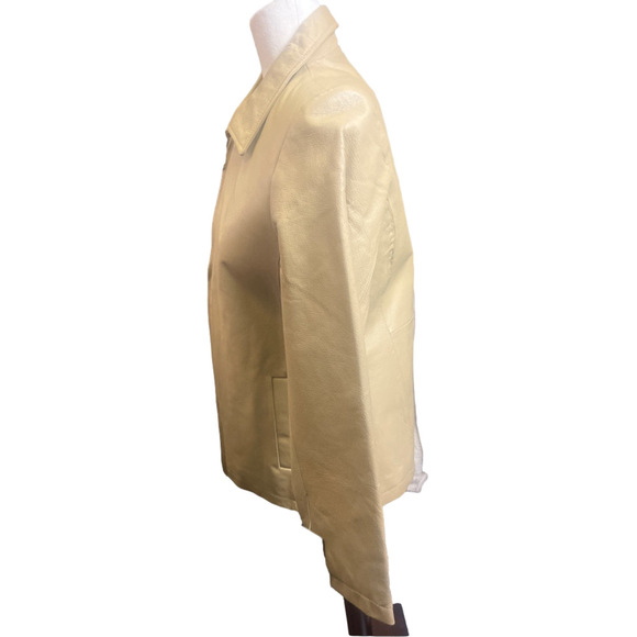 Women's WILDA Beige Genuine Leather Jacket S - Picture 4 of 11